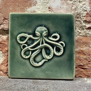 Octopus tile, blue green