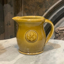 Load image into Gallery viewer, Pitcher	Derby Pottery and Tile	Mark Derby	Made in New Orleans	 Fleur De Lis  Mardi Gras	Muses
