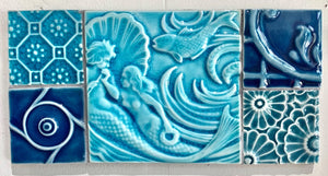 Artisan Tile Panel- Mermaid-Hurricane Flowers